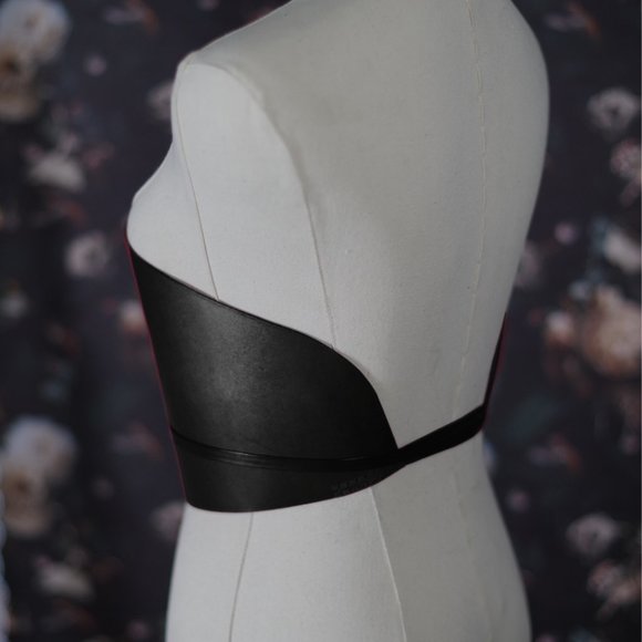 Dehanche Inspired Vachetta Leather Corset Belt with Thin Tie Straps - Picture 13 of 14